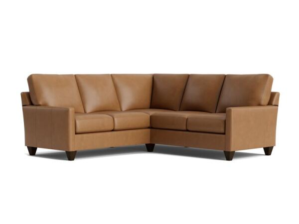 True Custom™ True CustomÂ® Leather Track Arm L-Shaped Sectional Sectionals Bassett Furniture 2