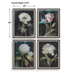 Florals On Black Framed Prints, S/4 - Image 8