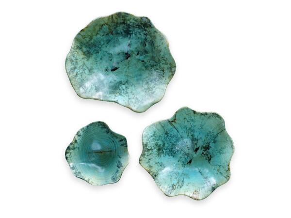 Teo Wood Wall Decor, Blue, S/3 Wall Decor Blue 2