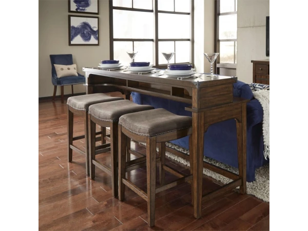Aspen Skies 4 Piece Console Set (1-Console 3-Stools) Bar Furniture Bar Furniture 2
