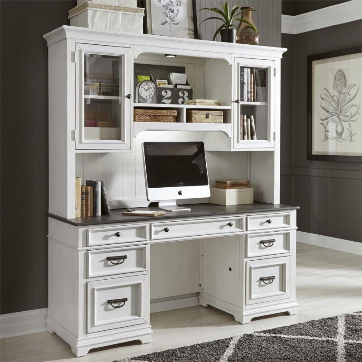 Allyson Park Credenza & Hutch Office Storage Liberty Furniture 2 Allyson Park Credenza & Hutch Office Storage Liberty Furniture 2