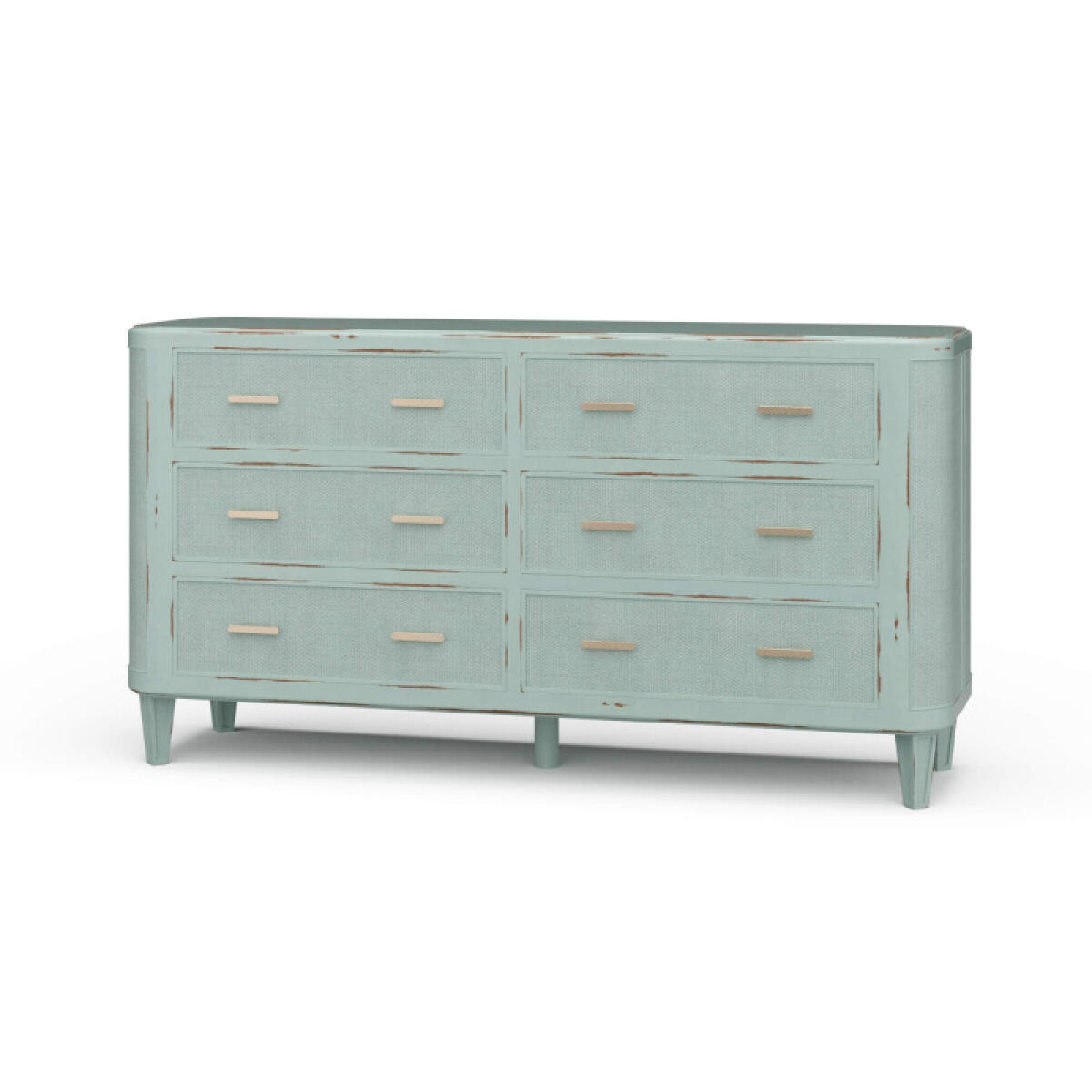 635e2bed1b48daf830a15ea4bbb2bcb1 Lexington 6 Drawer Dresser W/ Rattan - Image 1