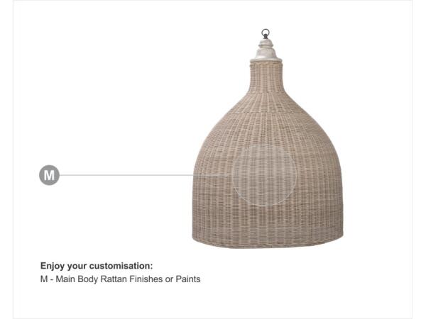 Hampton Rattan Pendant Extra Large Lighting Bramble