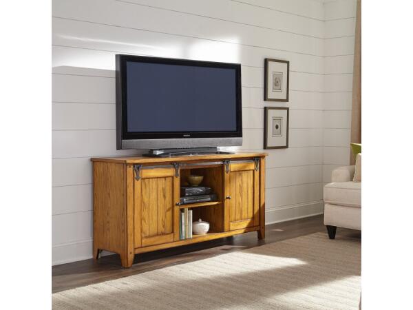 Lake House TV Console Entertainment Stands Brown