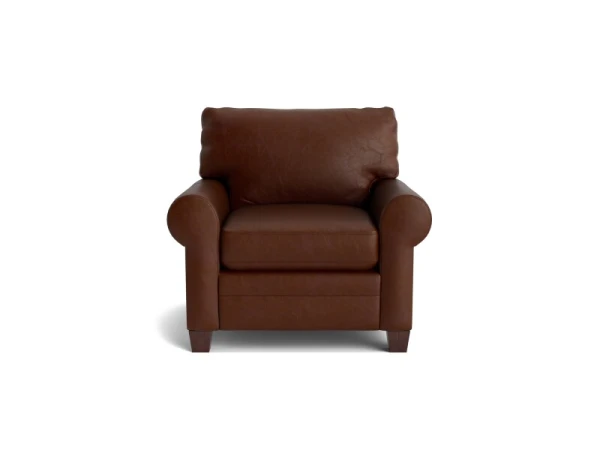 Carolina Leather Roll Arm Chair Chairs Bassett Furniture 2
