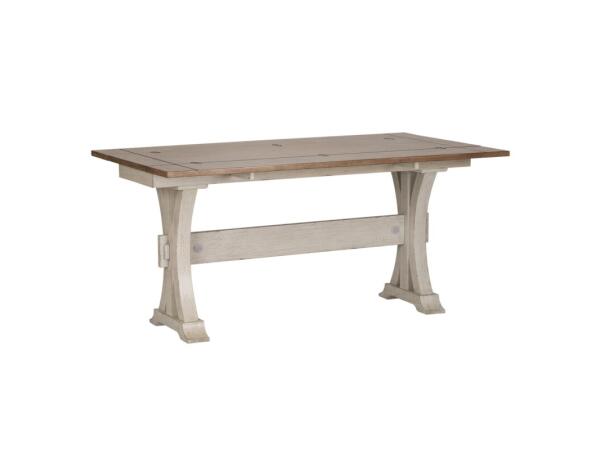 Farmhouse Reimagined Flip Lid Sofa Table Sofa Tables Antique White w/ Chestnut Tops