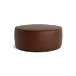 Rhonda Round Leather Ottoman