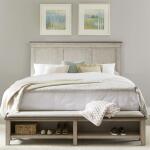 Abbey Park King California Panel Bed Beds Antique White & Weathered Brown 14