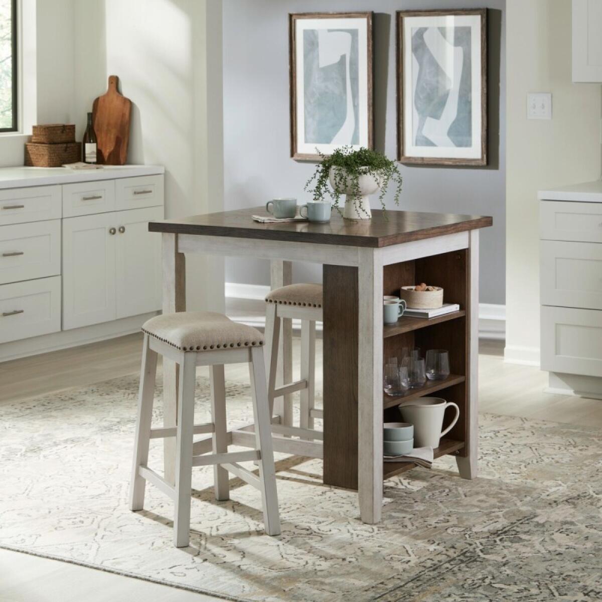 64f6f759874bd5a1b71e3142fe42e842 Brook Creek 3 Piece Counter Set - Two Tone - Image 1