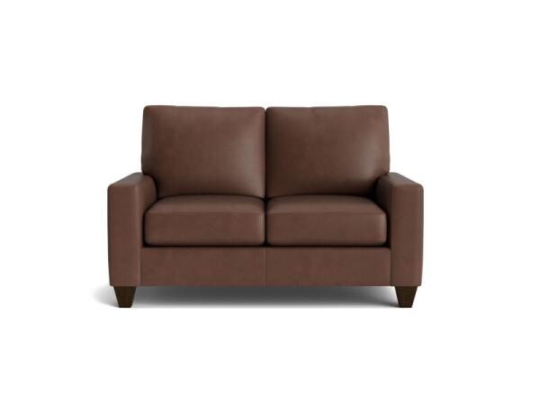 True Custom™ True CustomÂ® Leather Large Track Arm Loveseat Loveseats Bassett Furniture