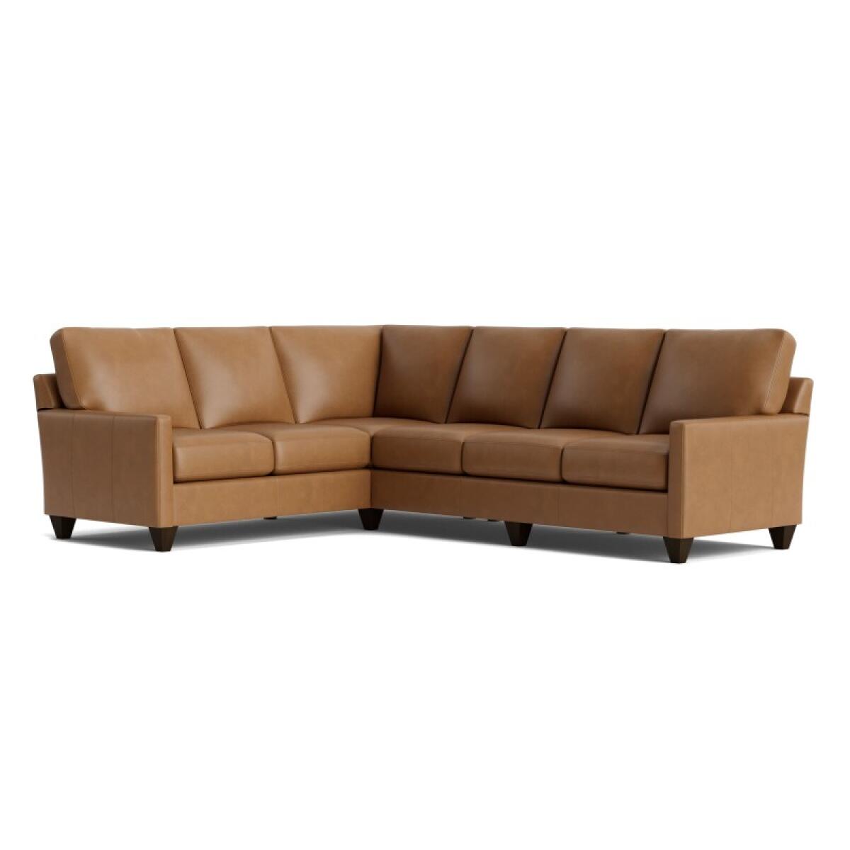 658b1b28289bcc94403ed48b3f1f1e5b True Custom™ True Custom® Leather Track Arm L-Shaped Sectional - Image 1