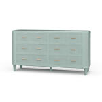 Lexington 6 Drawer Dresser W/ Rattan
