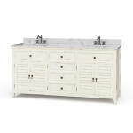 Shutter Double Vanity W/ Sink & Marble Top