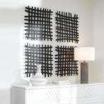 Gridlines Metal Wall Decor, Black Wall Decor Black 16
