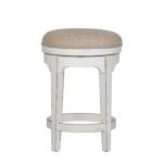 Magnolia Manor Console Swivel Stool Barstools Antique White & Weathered Bark 14