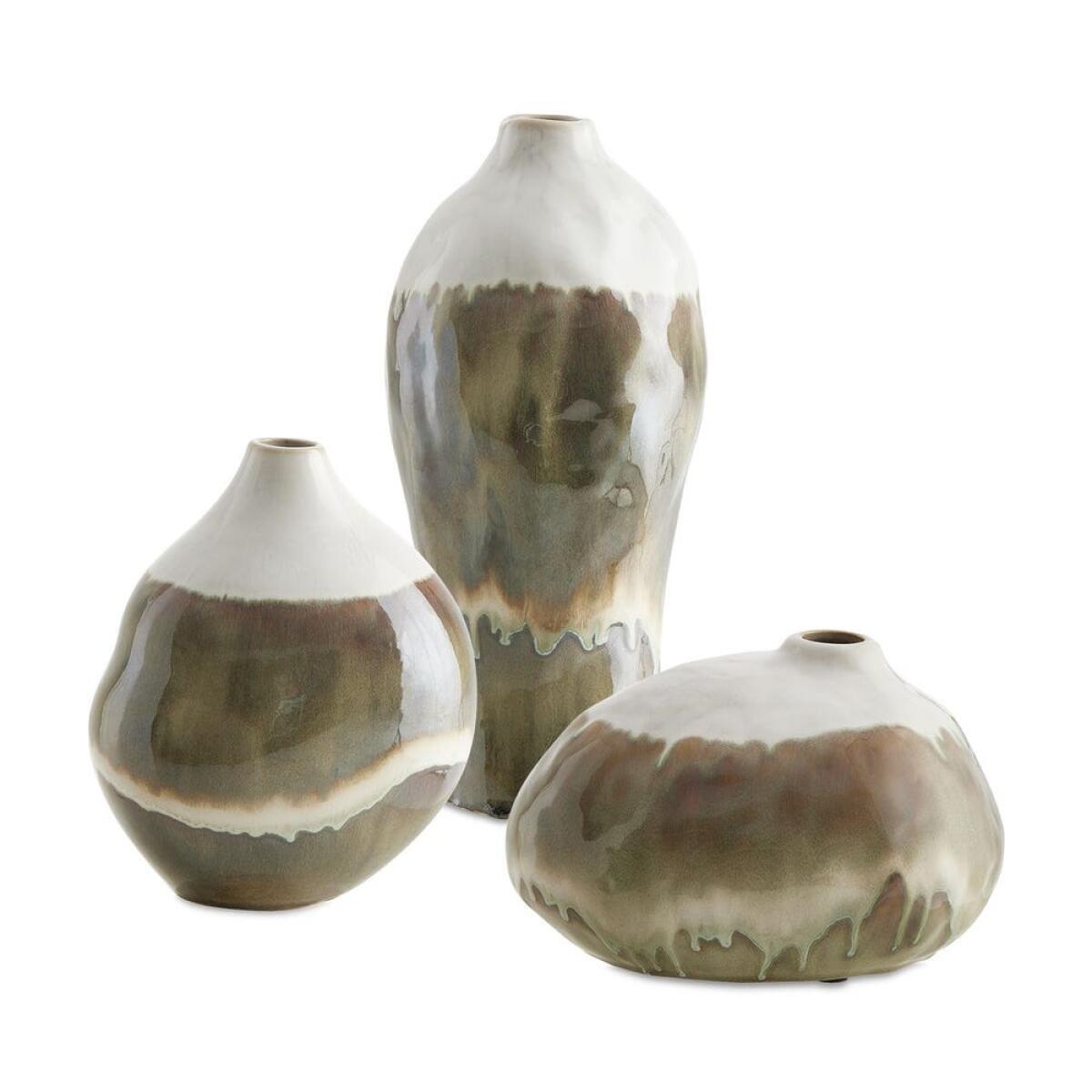 67c0b6caaf33ff04f0c688146bf69801 Earthflow Indoor-outdoor Vases, S/3 - Image 1