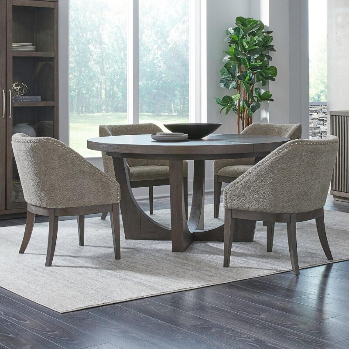 Cascade Falls 5 Piece Pedestal Table Set Dining Sets Brown 2 Cascade Falls 5 Piece Pedestal Table Set Dining Sets Brown 2