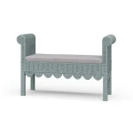 Newport Scalloped Rattan Bench - Image 2