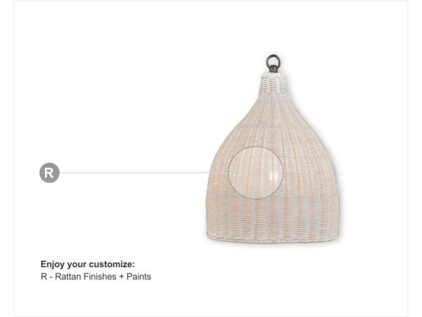 Hampton Rattan Pendant Small Lighting Azure Shiny