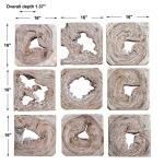 Bahati Wood Wall Decor, Whitewashed, S/9 Wall Decor Cream 19