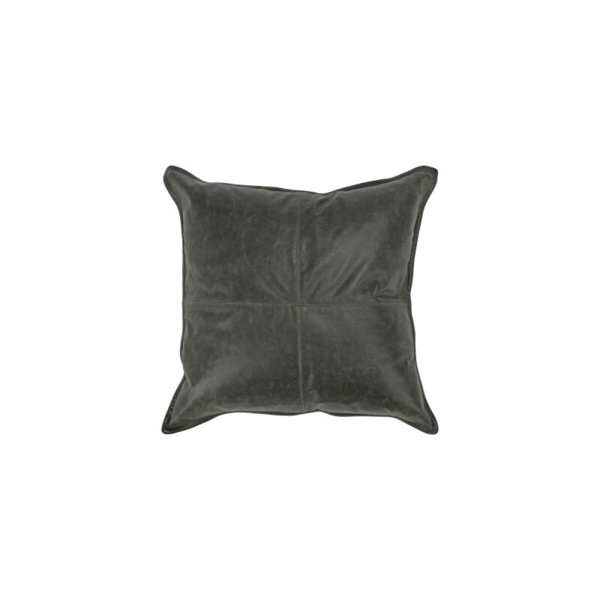 6966ff9de03d759fb82cbedc8ca9d54b Dumont Leather Acre Forest Green Square Pillow Cover + Insert - Image 1