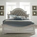 Magnolia Manor King Uph Bed, Dresser & Mirror, Chest Bedroom Sets Antique White & Weathered Bark 11