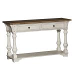 Morgan Creek Sofa Table Sofa Tables Antique White w/ Wirebrushed Tobacco Accents 16