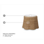 Newport Rattan Round Small Ottoman W/ Cushion Ottomans & Poufs Blue 18