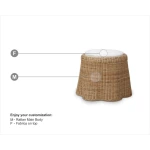 Newport Rattan Round Small Ottoman W/ Cushion