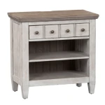 Heartland 1 Drawer Night Stand w/ Charging Station Nightstands Antique White w/ Tobacco Tops 16