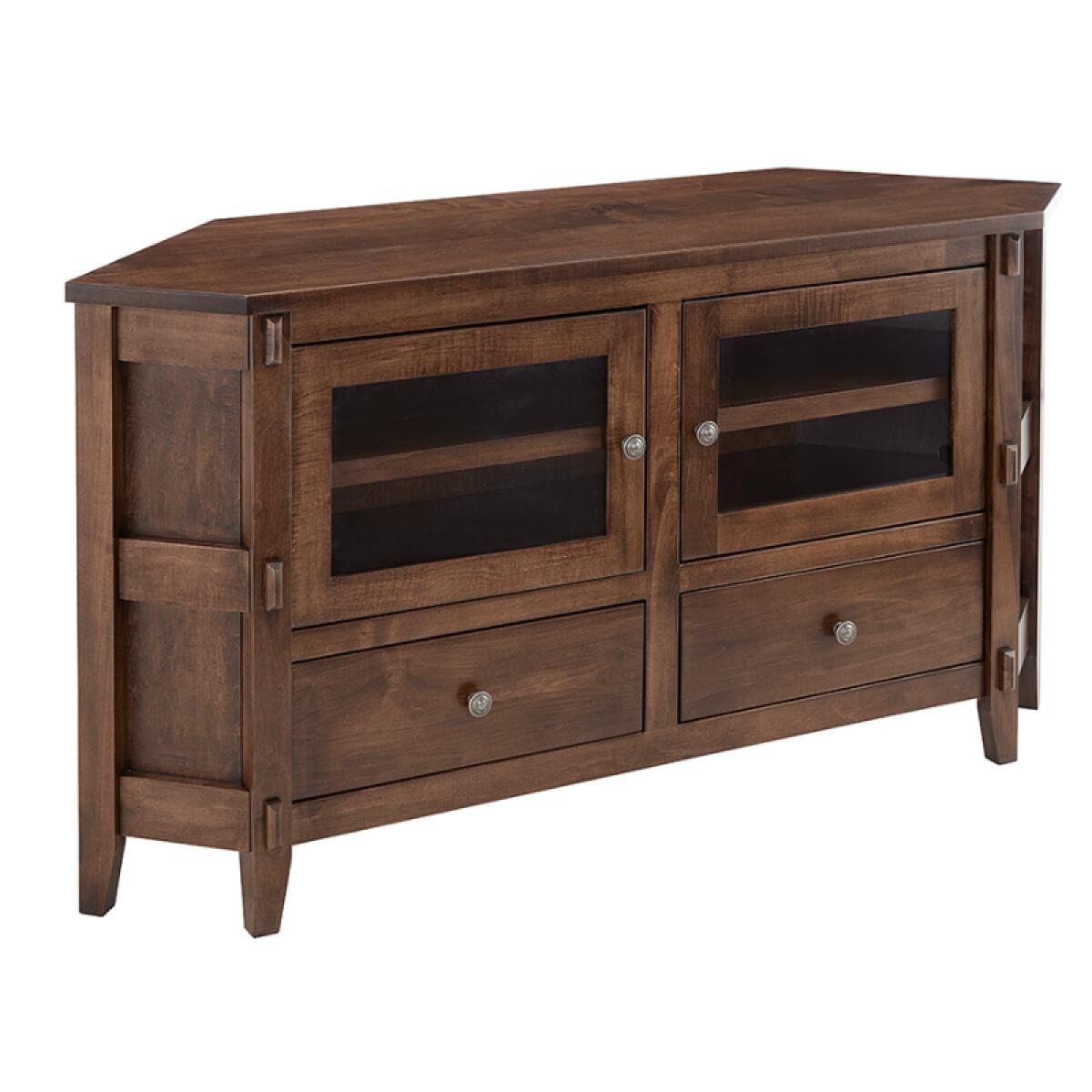 Amish Essentials 61″W Corner Console Entertainment Stands Archbold Furniture 2 Amish Essentials 61″W Corner Console Entertainment Stands Archbold Furniture 2