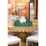 Scalloped Round Bistro Table W/ Tempered Glass - Image 3