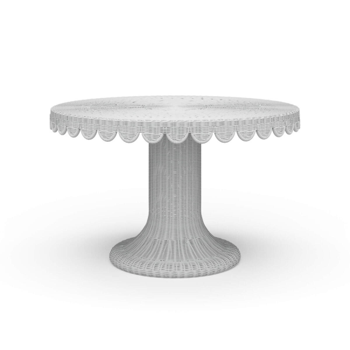 6b31c4d2bc27be582116c8b77c5497b6 Scalloped Round Rattan Dining Table 48'' - Image 1