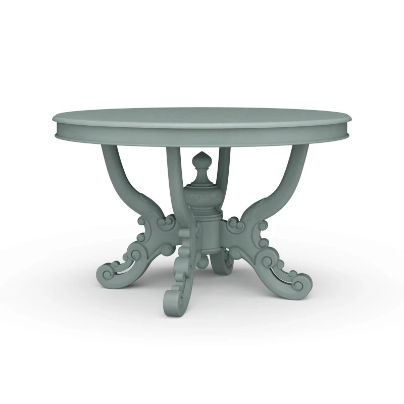 6b4324de75c07cc6a1cbe4ec2a55ae2f Mandolin Dining Table W/ Solid Hardwood Top - Image 1