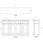 Genoa Sideboard Large Dining Storage Blue 21