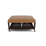 Kara Leather Ottoman with Trays and Casters - Image 3