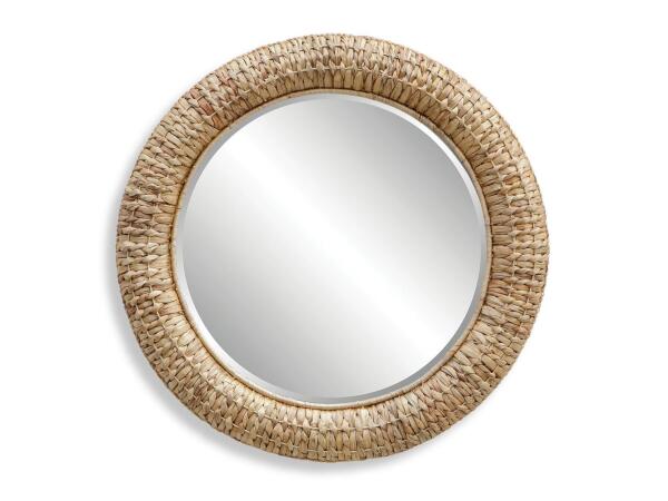 Twisted Seagrass Round Mirror Mirrors Brown