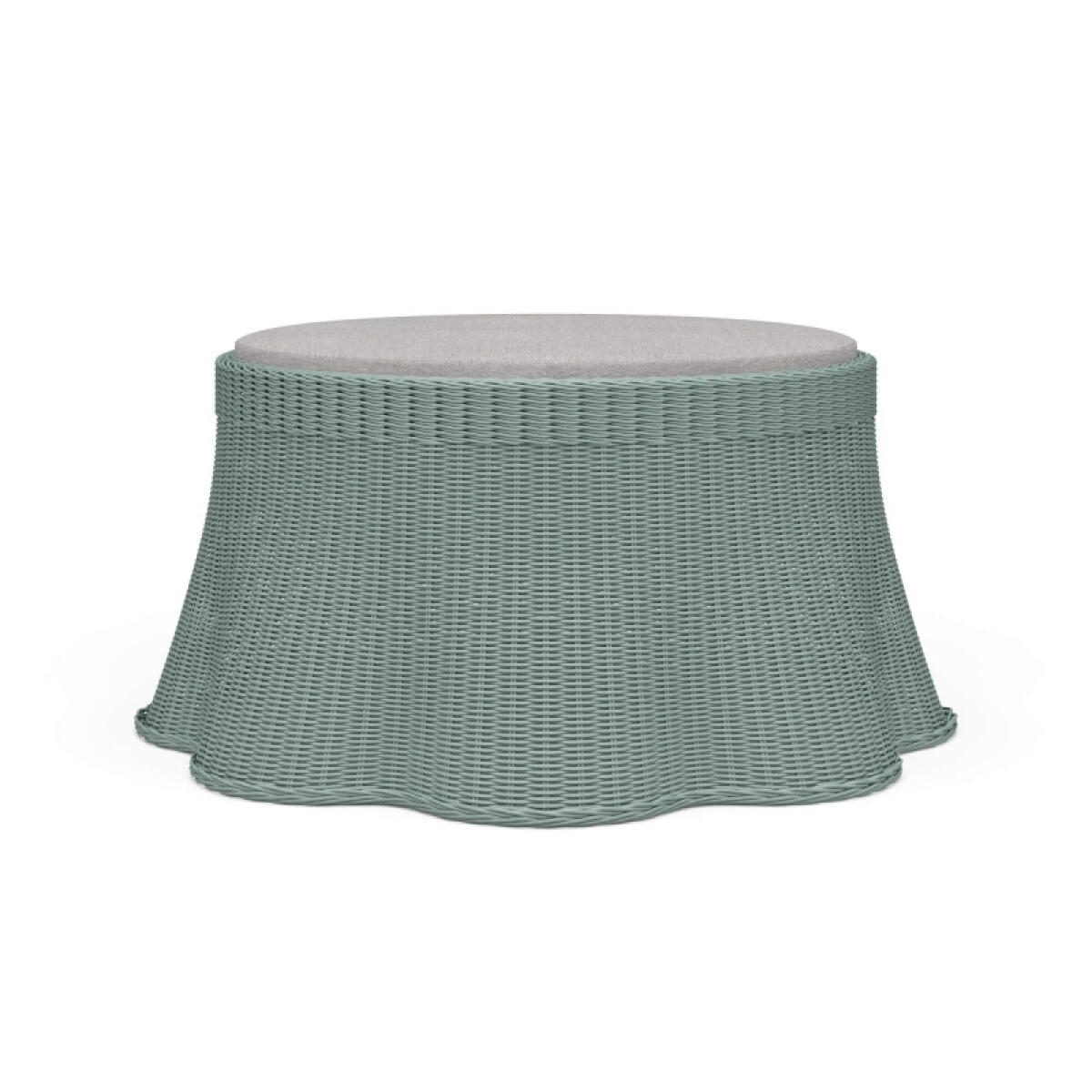 6c677259d942c1bfb1004118bc4c7422 Newport Rattan Ottoman W/ Cushion - Image 1