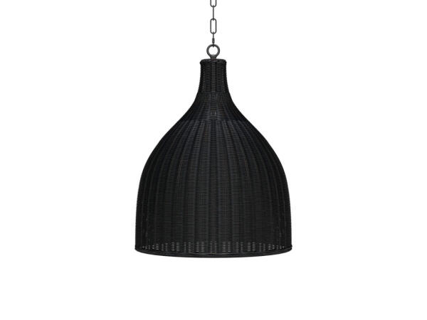 Hampton Rattan Pendant Medium Lighting Black