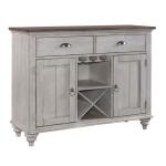 Ocean Isle Buffet Dining Storage Antique White w/ Weathered Pine 17