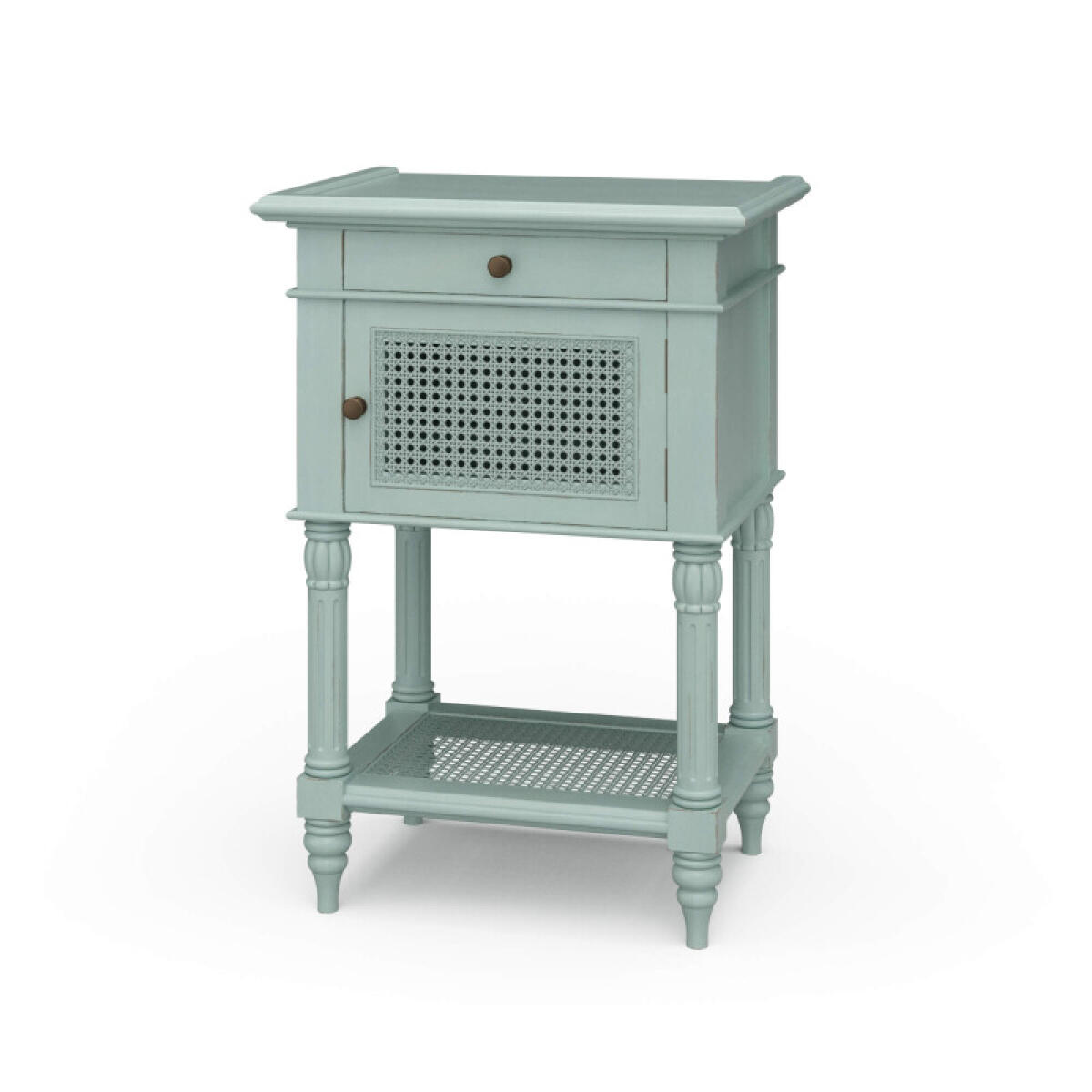 6cd8710db8ec241598b5a6ed39aa40dd Montego Square End Table W/ Drawer & Rattan Door - Image 1