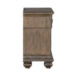 Carlisle Court 3 Drawer Night Stand with Charging Station Nightstands Brown 20