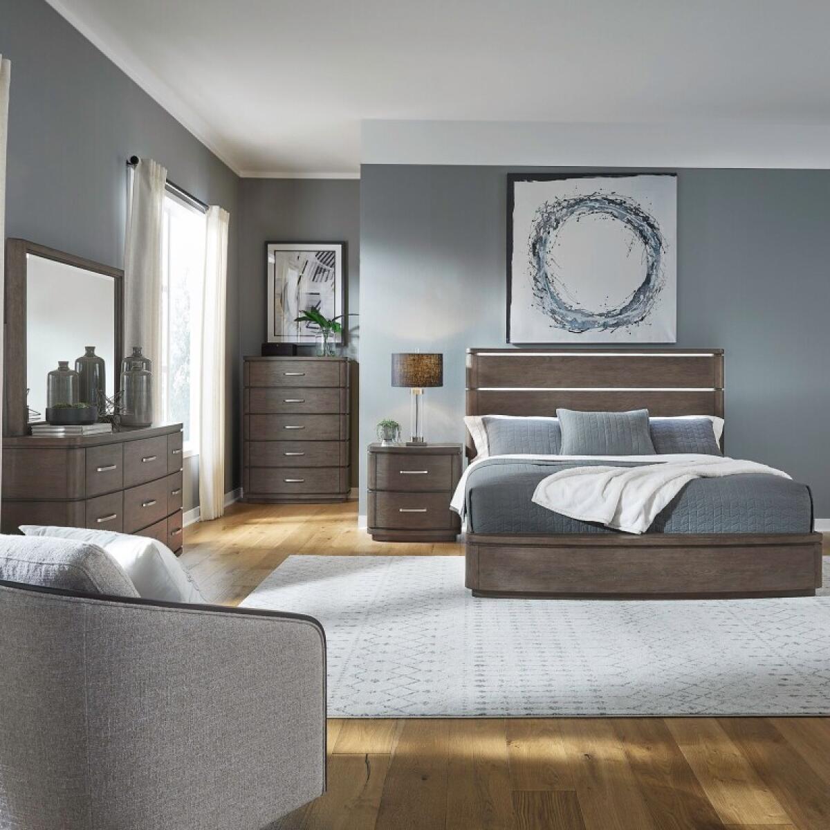 6d55f71ab843ccdb6c6af39abf70074b King California Panel Bed, Dresser & Mirror, Chest, Night Stand - Image 1