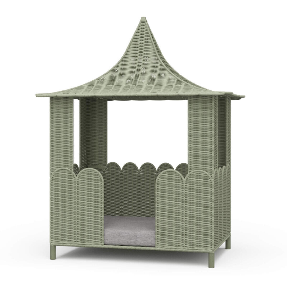 6e237631feff7c1360b1ca273be8ee04 Scalloped Rattan Dog Bed - Image 1