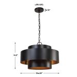 Youngstown, 4 Lt Pendant Lighting Black 21