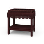 Scallop Rattan Side Table W/ Tray