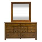 Grandpas Cabin Queen Sleigh Bed, Dresser & Mirror, Chest, Night Stand Bedroom Sets Aged Oak 17