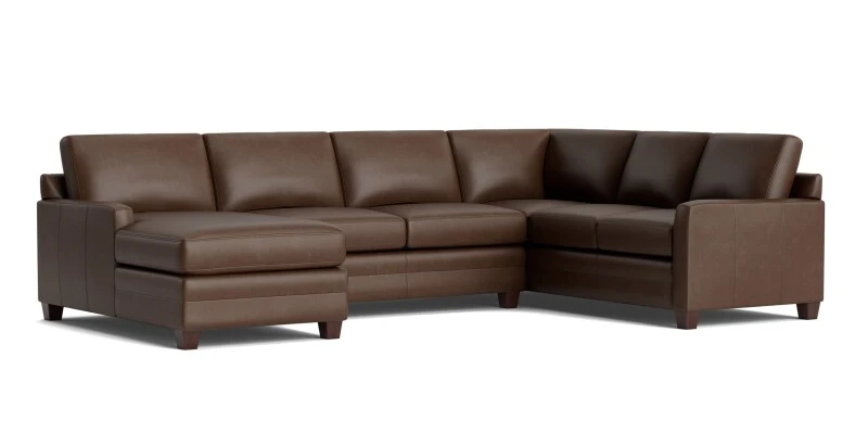 6eb7a40d3edd6f2a6803f92ce7032271 Carolina Leather Track Arm U-Shaped Sectional - Image 1