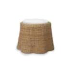 Newport Rattan Round Small Ottoman W/ Cushion - Image 5