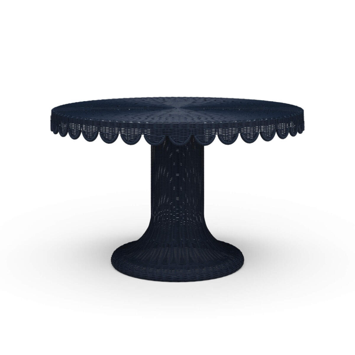 6f2b8290e8944ae21781a453e6ed10af Scalloped Round Rattan Dining Table 48'' - Image 1
